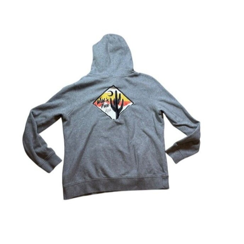 Fox Racing Pioneer Hoodie Womens Size Large Pullover Wild & Free Gray Sweatshirt